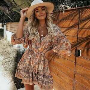 Long Sleeve Pink Floral Gypsy Play dress